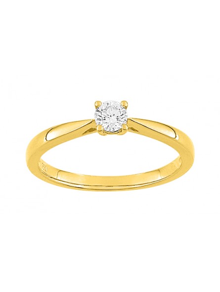 BAGUE SOLITAIRE OR JAUNE 0.20 CT HSI