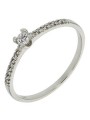 Solitaire accompagné diamants 0,10 ct or blanc 750