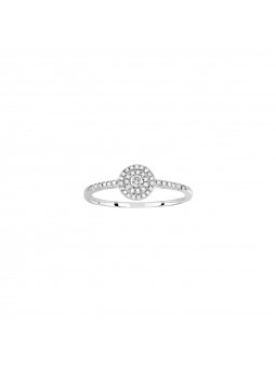 SOLITAIRE ACCOMPAGNE DIAMANTS 0.05+0.12 CT OR GRIS 375 