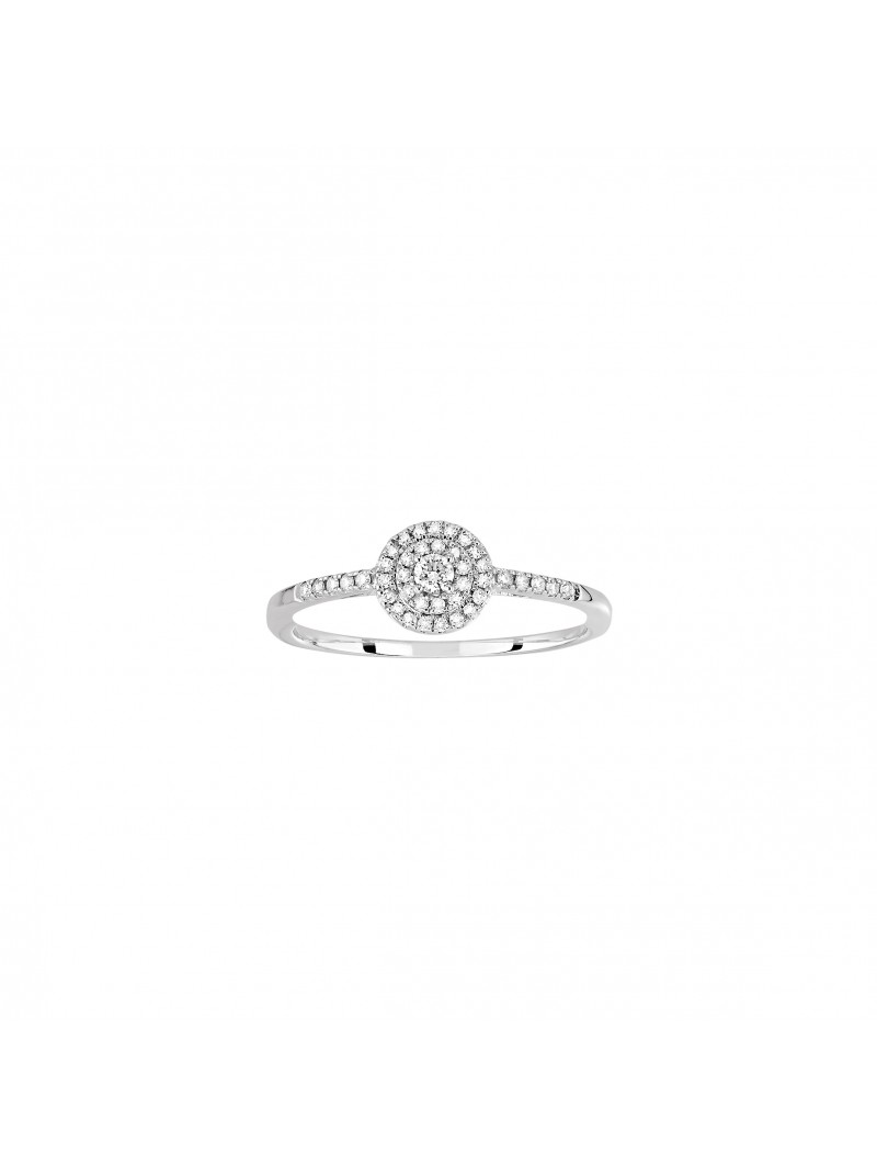 SOLITAIRE ACCOMPAGNE DIAMANTS 0.05+0.12 CT OR GRIS 375 