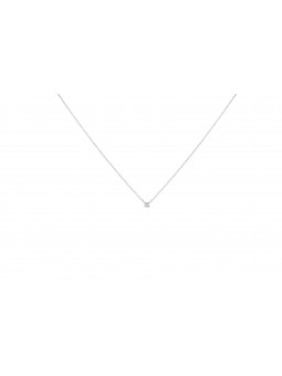 Collier solitaire fantaisie diamant 0,01 ct AG925