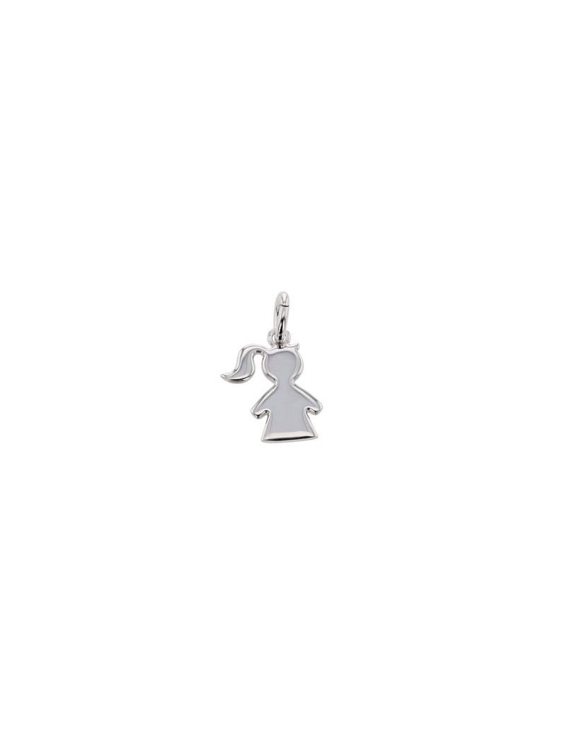 MEDAILLE PETITE FILLE , ARGENT RHODIE 925