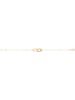 Bracelet anneaux entrelacés 16 cm, or jaune 375