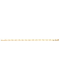 Bracelet maille corde 3,30 mm et 18 cm, or jaune 375