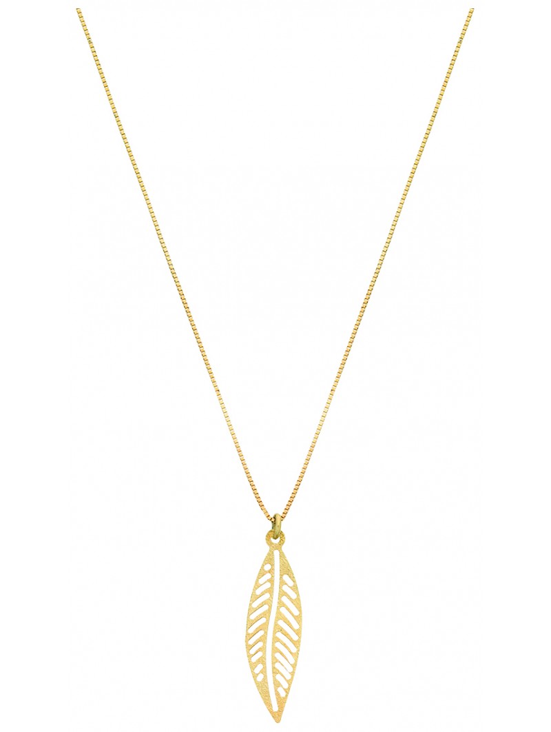 COLLIER FEUILLE OR JAUNE