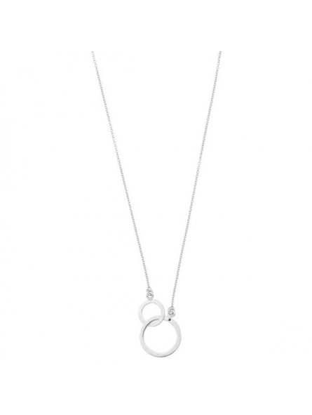 COLLIER OR BL MOTIF DOUBLE ROND