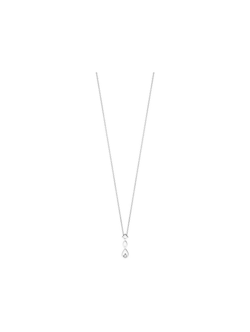 Collier solitaire diamant 0,025 ct fantaisie or blanc 375
