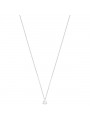 Collier solitaire oxyde 3 griffes or blanc 375