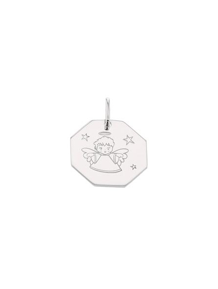 MEDAILLE ANGE FANTAISIE OR BLANC 375