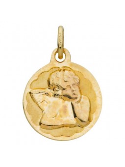 MEDAILLE ANGE RONDE OR JAUNE