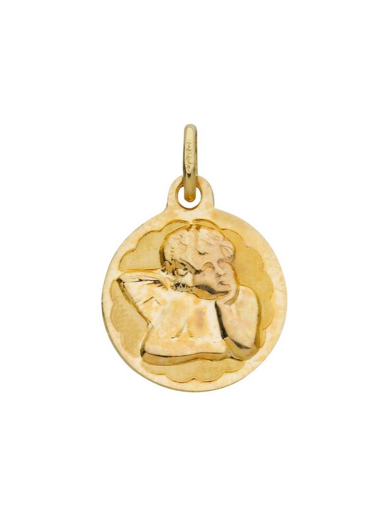 MEDAILLE ANGE RONDE OR JAUNE