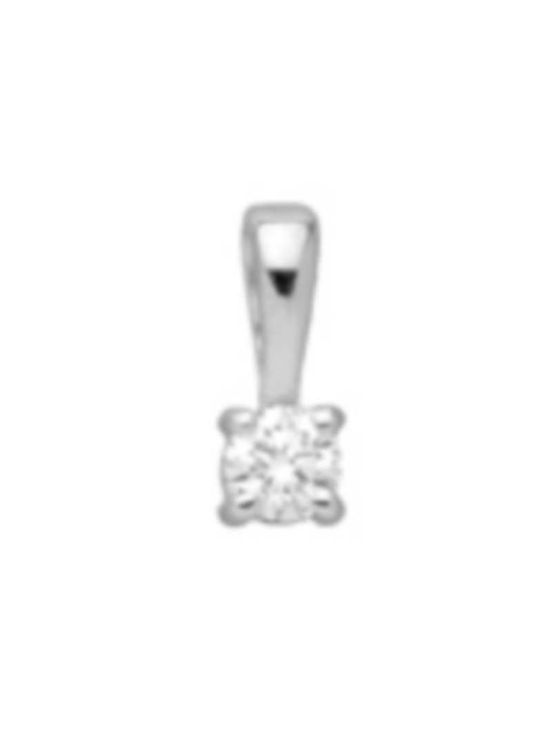 Pendentif solitaire diamant 0,03 ct 4 griffes or blanc 375