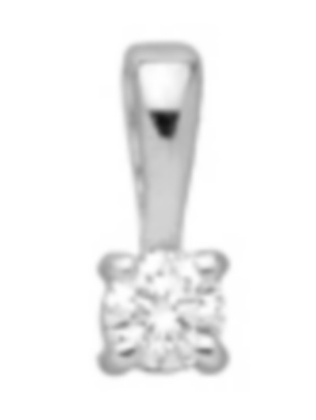 Pendentif solitaire diamant 0,03 ct 4 griffes or blanc 375