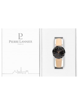 Montre Femme Pierre Lannier Multiples Noire Bracelet Cuir Beige - 009M684