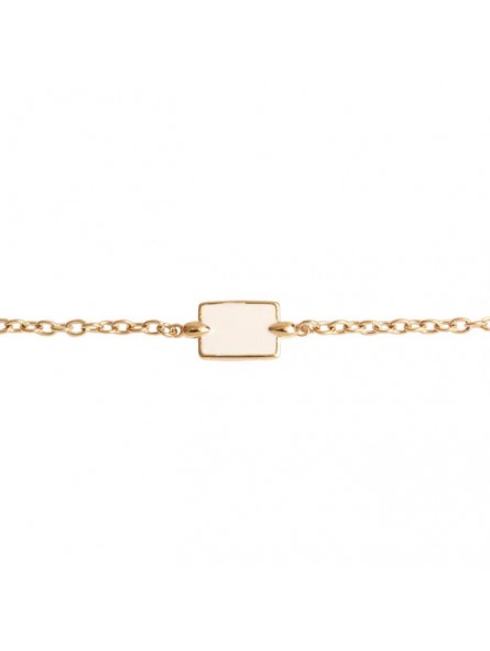 Bijoux Emma et Chloé - Bracelet chaîne Altaia - Doré - Email Blanc