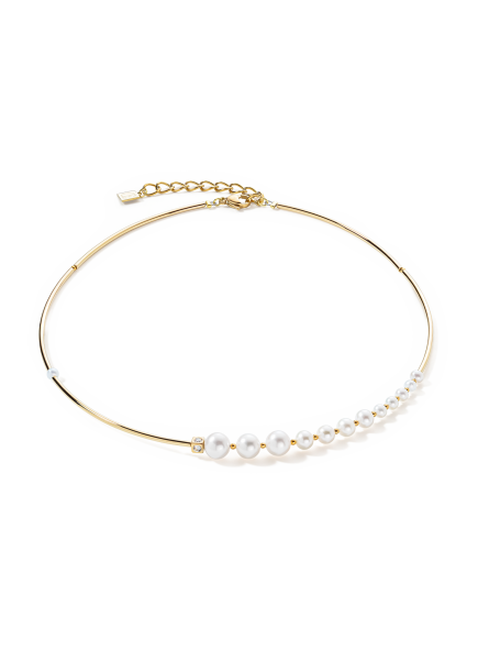 Coeur de Lion - Collier Asymétrie Perles d'eau Douce - acier inoxydable blanc-or - 1102101416