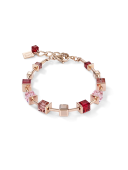 Coeur de Lion - Bracelet GeoCUBE Cristaux - acier inoxydable or rose rouge - 4996300300