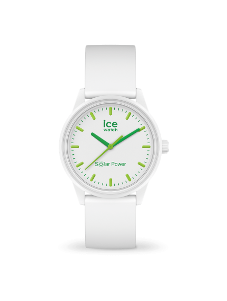 Montre Femme Ice Watch Solar Power Femme - Boitier Plastique Blanc - Bracelet Silicone Blanc - Réf. 018473