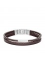 Bracelet Fossil Cuir marron Collection Multi-Strand JF03323040
